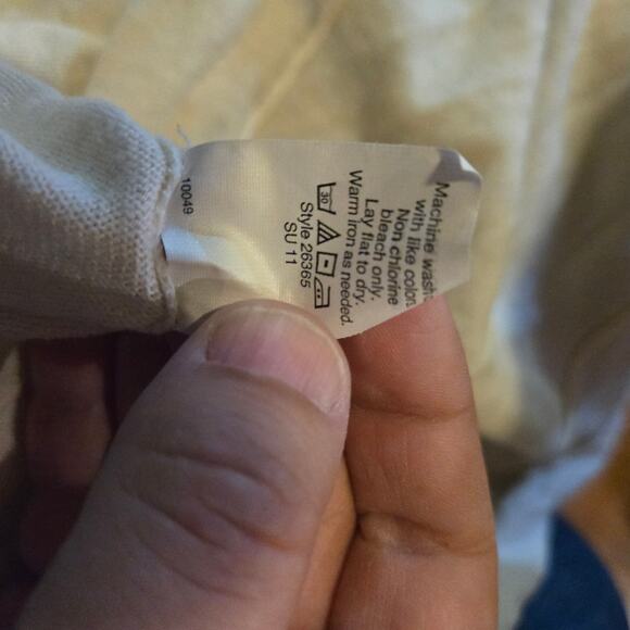 J.Crew Small Ivory Cotton Open Front Short Sleeve Cardigan Sweater - Picture 5 of 11